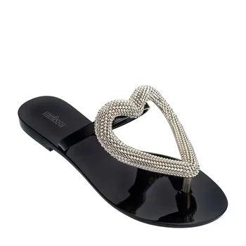 

Melissa Big Heart Flip Flop Sweet 2020 New Women Slippers Brand Jelly Shoes Melissa Brazilian Female Jelly Shoes Flip Flop