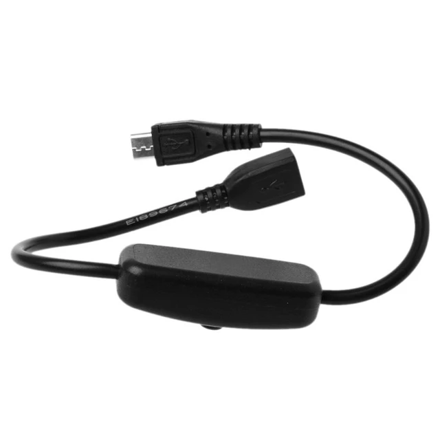 Micro Usb Power Supply Extension Cable On Off For Raspberry Pi Android - Mobile Phone Antenna
