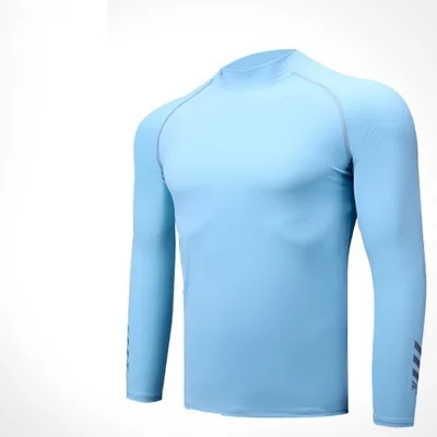 Уличная спортивная рубашка для гольфа, Мужская Солнцезащитная летняя рубашка, нижнее белье, мужские футболки с защитой от ультрафиолета и льда, одежда для гольфа с длинным рукавом, AA11817 - Цвет: Синий