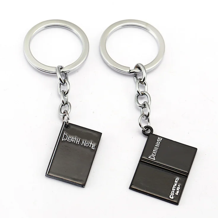 

2 Styles Death Note Keychain Anime Key Chain Black Book Key Ring Holder Pendant Action Toy for gift 184