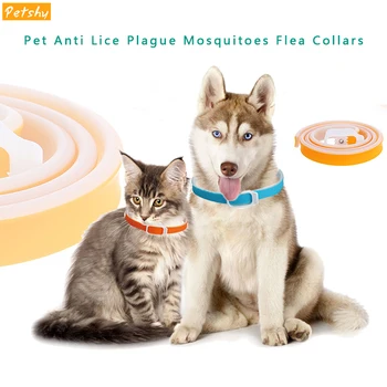

Petshy Cat Dog Collar Pet Anti Lice Plague Mosquitoes Flea Collars Adjustable Kill Lice Parasite Deworming Insect Dogs Collars