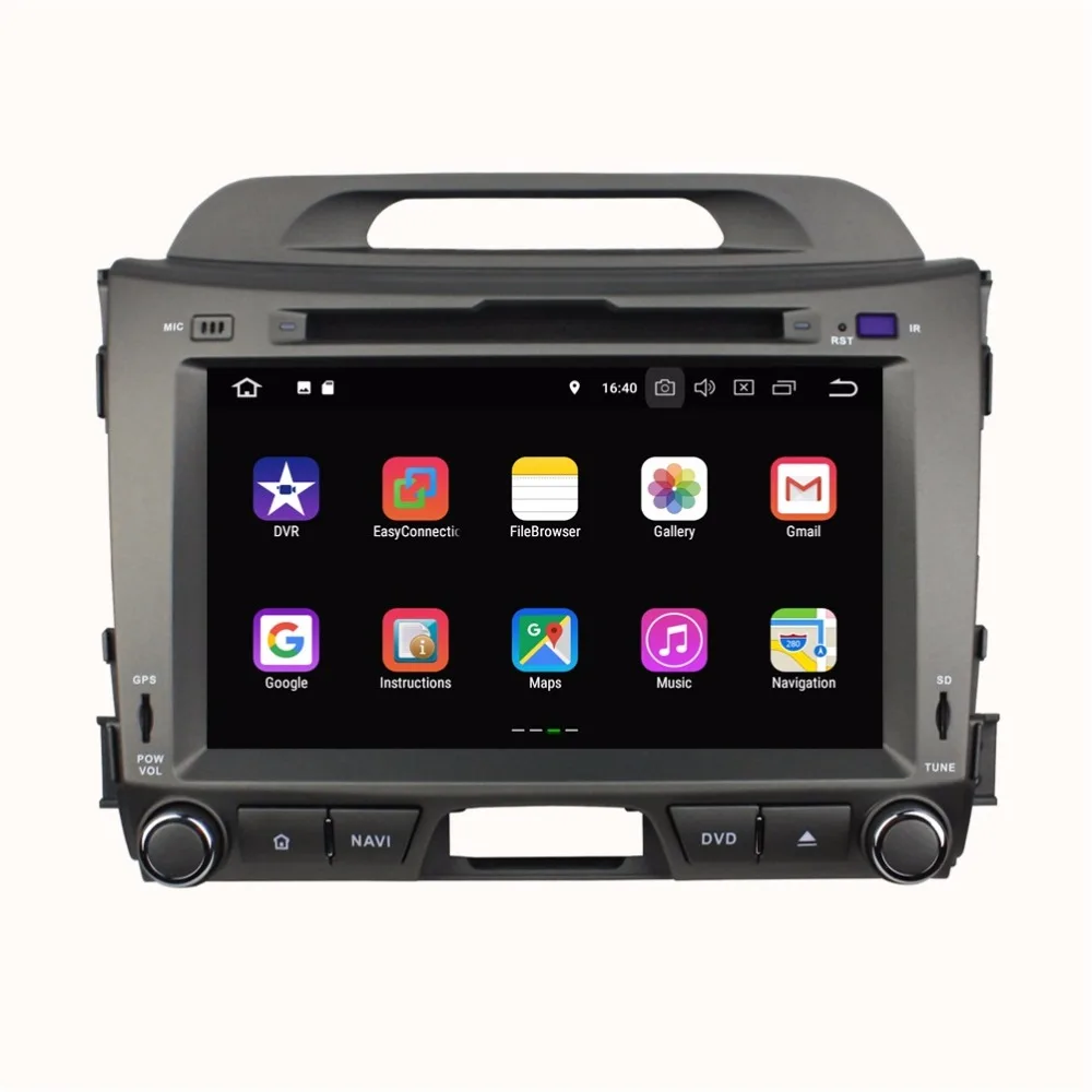 Sale Android 8.1 Quad Core 2 din 8" Car radio dvd GPS Multimedia Player for Kia Sportage 2010-2014 With Bluetooth 4G WIFI Mirror-link 2