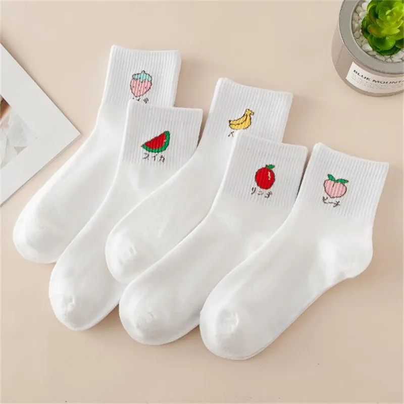 

Japanese Girls Cute Fruit Short Socks Kawaii Women Strawberry Banana Peach Pineapple Watermelon Colorful Cotton Sock School