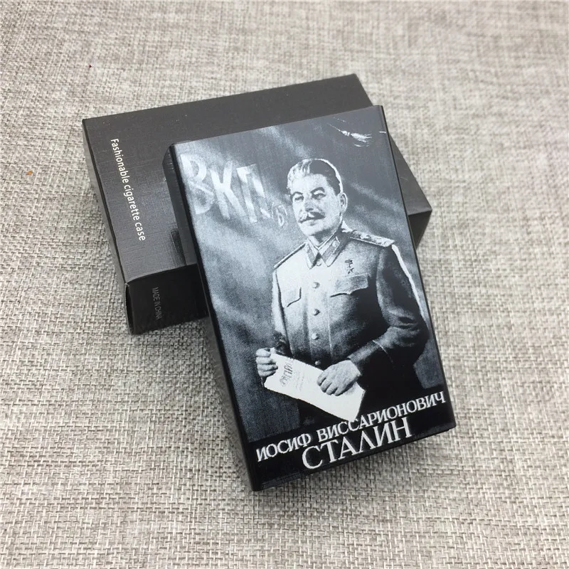Завоевание Берлине блоки 2-ой мировой войны, сигарета чехол из алюминиевого сплава ультра-тонкий мужской металлический портсигар Коробки лазерная гравировка подарок для Для мужчин - Цвет: Stalin