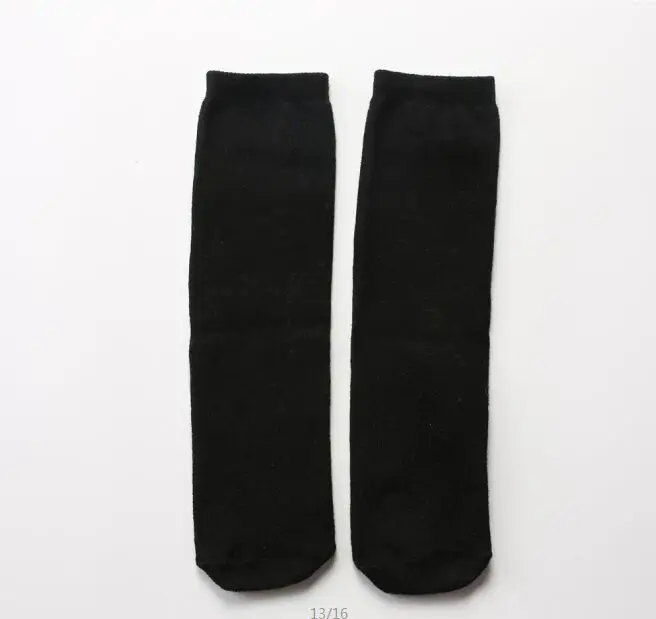Гольфы для маленьких девочек и мальчиков 2-12 лет, однотонные теплые хлопковые носки ярких цветов для обуви, детские гольфы для девочек, носки для малышей - Цвет: Kids Socks Black