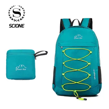 

Scione Unisex Cross Foldable Backpack Light Waterproof Nylon Travel Bagpack Large Capacity Fashion Casual School Sport Daily Bag