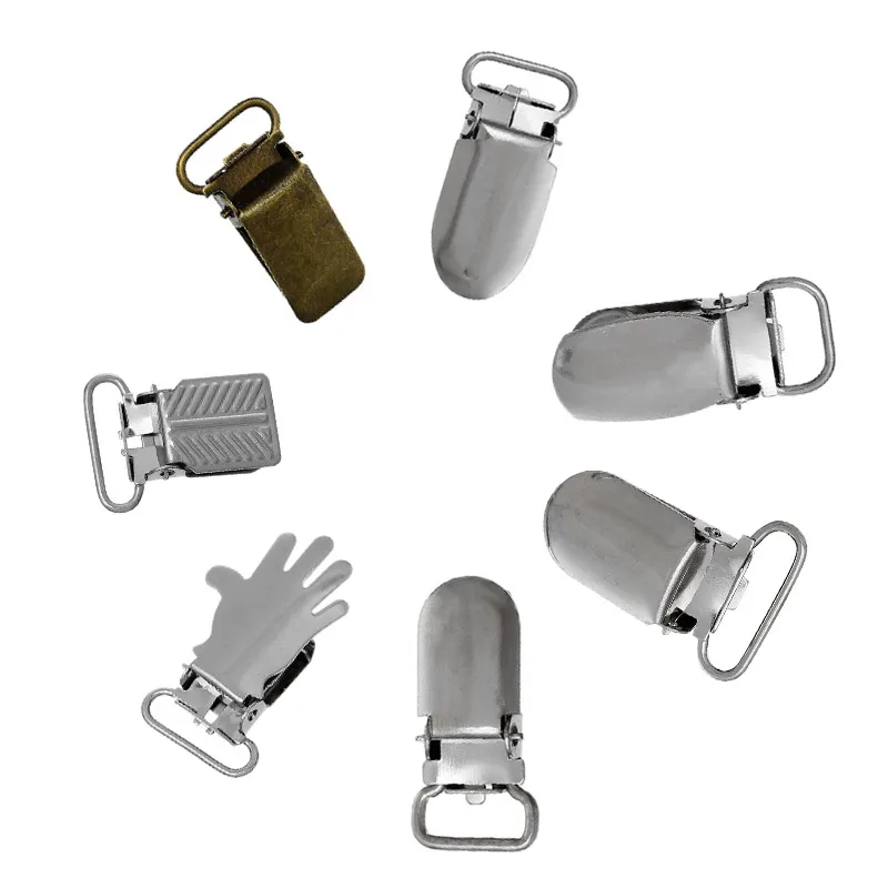 

5Pcs Metal Solid Color Baby Pacifier Clips Cute Infant Soother Dummy Clip Nipple Feeding Holders Diy Accessories Tool