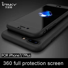 iPaky brand case for iphone 7 cover Tempered Glass Screen Protector Ultra Thin 360 Full Body