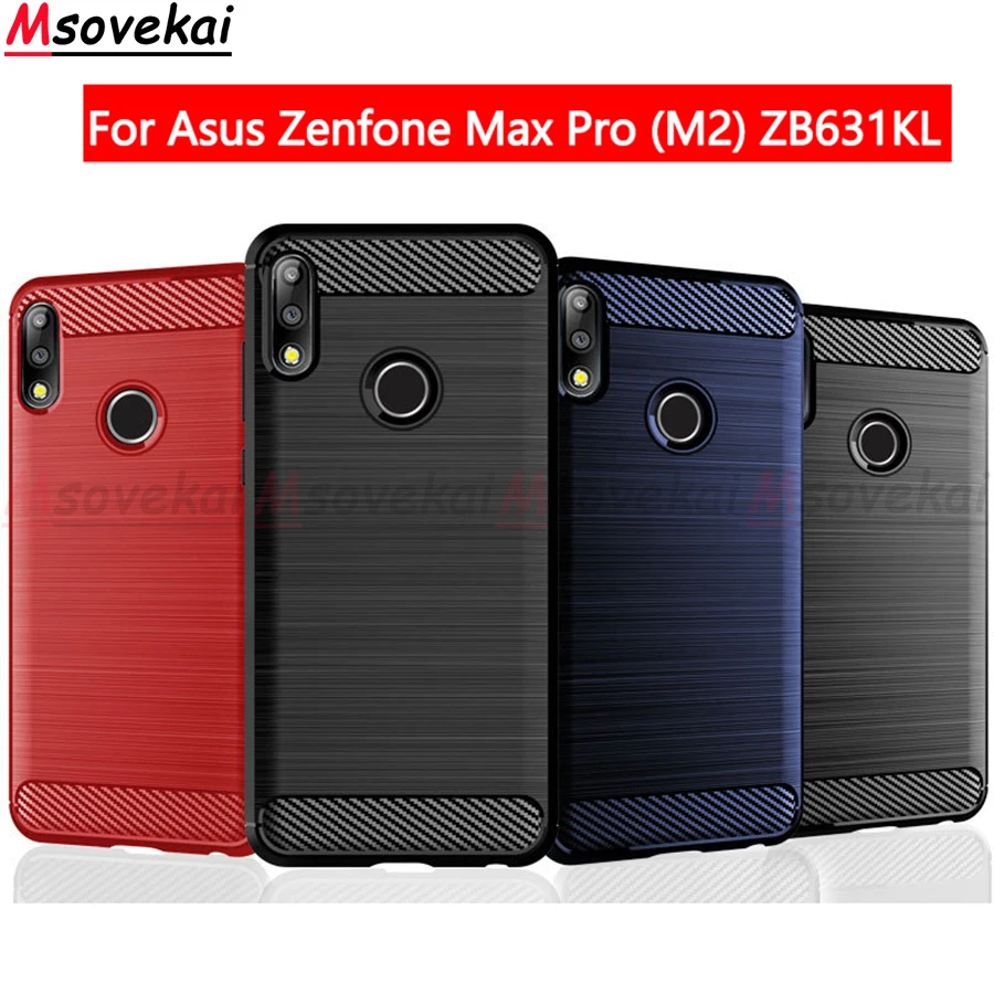 

Carbon Case for ASUS ZenFone Max Pro M2 ZB631KL Case Cover for ASUS ZB631KL Silicone Bumper Soft Case ZB631KL Phone Armor Shell