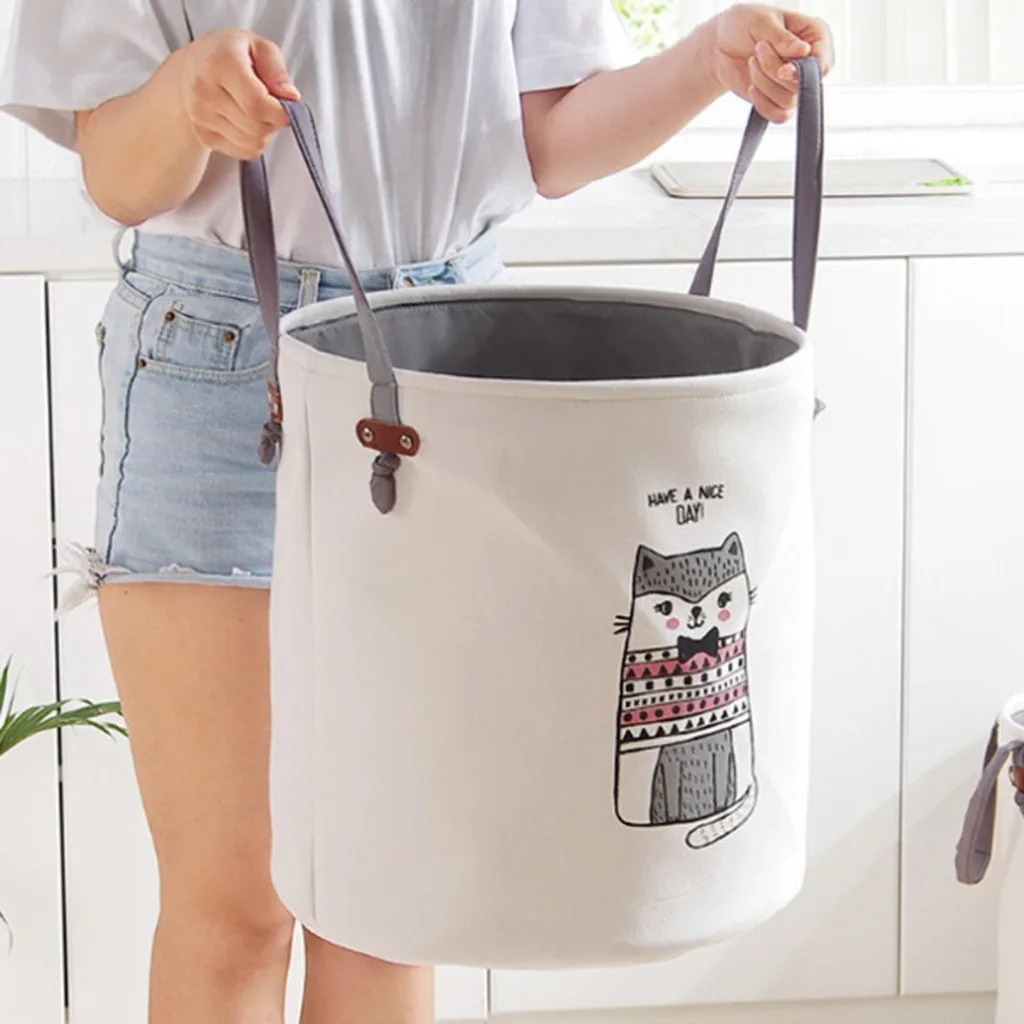 

Canvas Stand Laundry Washing Basket Toy Storage Super Large Bags Cotton Washing Dirty Clothes Big Basket Organizer Bin Handle