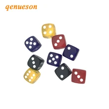 8Pcs 16mm Acrylic Dice Transparent Color White Point Dice Set Round Corner Four Color Hexahedron Table Games D6 Club Board Games