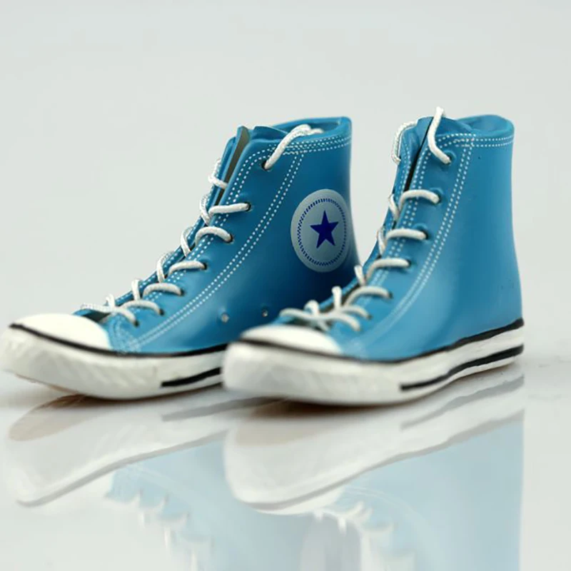 1//6 Scale Black Rubber Canvas Shoes Sneakers for 12inch Male Action Figure