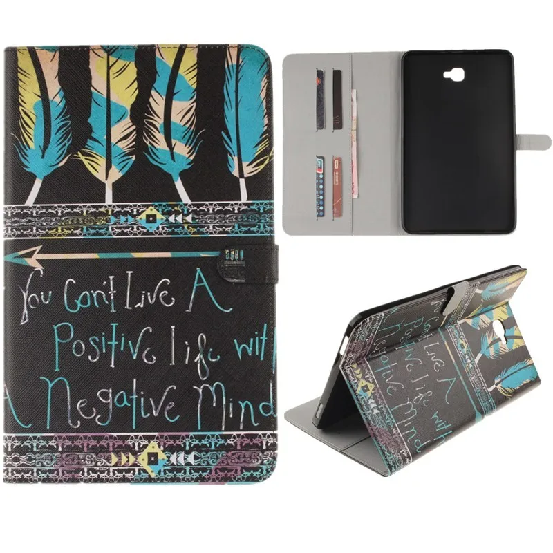 Luxury 2 Leavies PU Leather Case for Samsung Galaxy Tab A 10.1 2016 Case  T585 T580 T580N Case Stand Flip Wallet Tablet Cover (53)