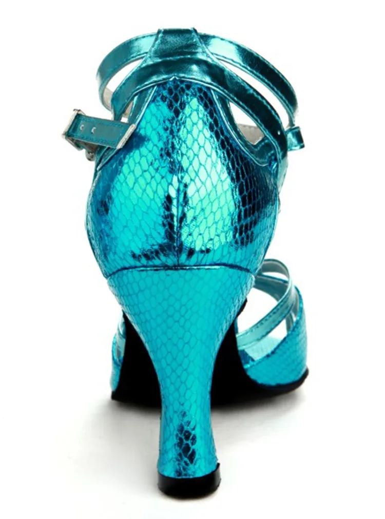 Высококачественная танцевальная обувь; Обувь для бальных танцев; обувь для латинских танцев; искусственная кожа; змеиная кожа; рифленая подошва; мягкая подошва; спортивная женская обувь; Сальса; танцевальный каблук 8 см