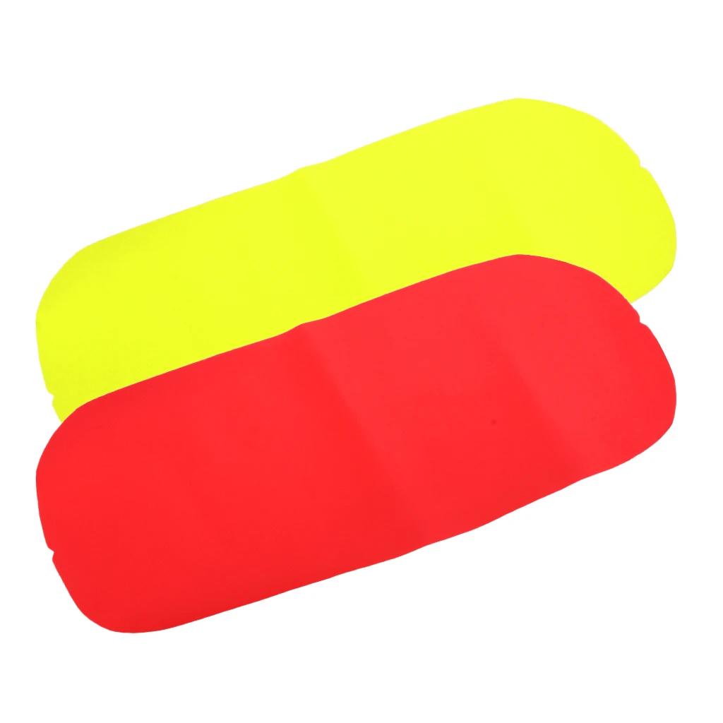 Perfeclan 2 Pieces / Set 210D Nylon Scuba Diving Surface Marker Buoy (SMB) Repair Patch Accessories - Red & Fluorescent Yellow 