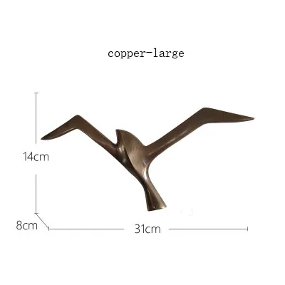Роскошная Чистая медь креативная птица стена чайки висячая стена украшение ретро бар магазин орнамент гостиная подарок на день рождения Морская Чайка - Цвет: bronze-large