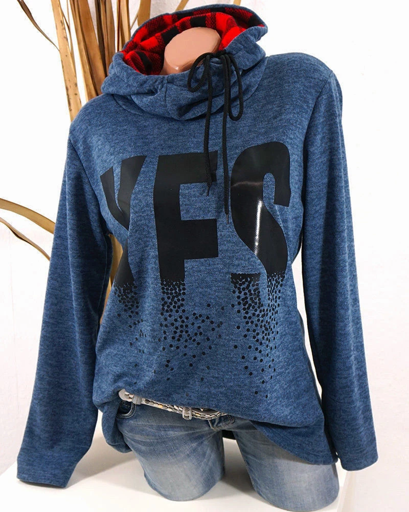 Letter Printed Fashion Women Hoodies Clothes Long Sleeve