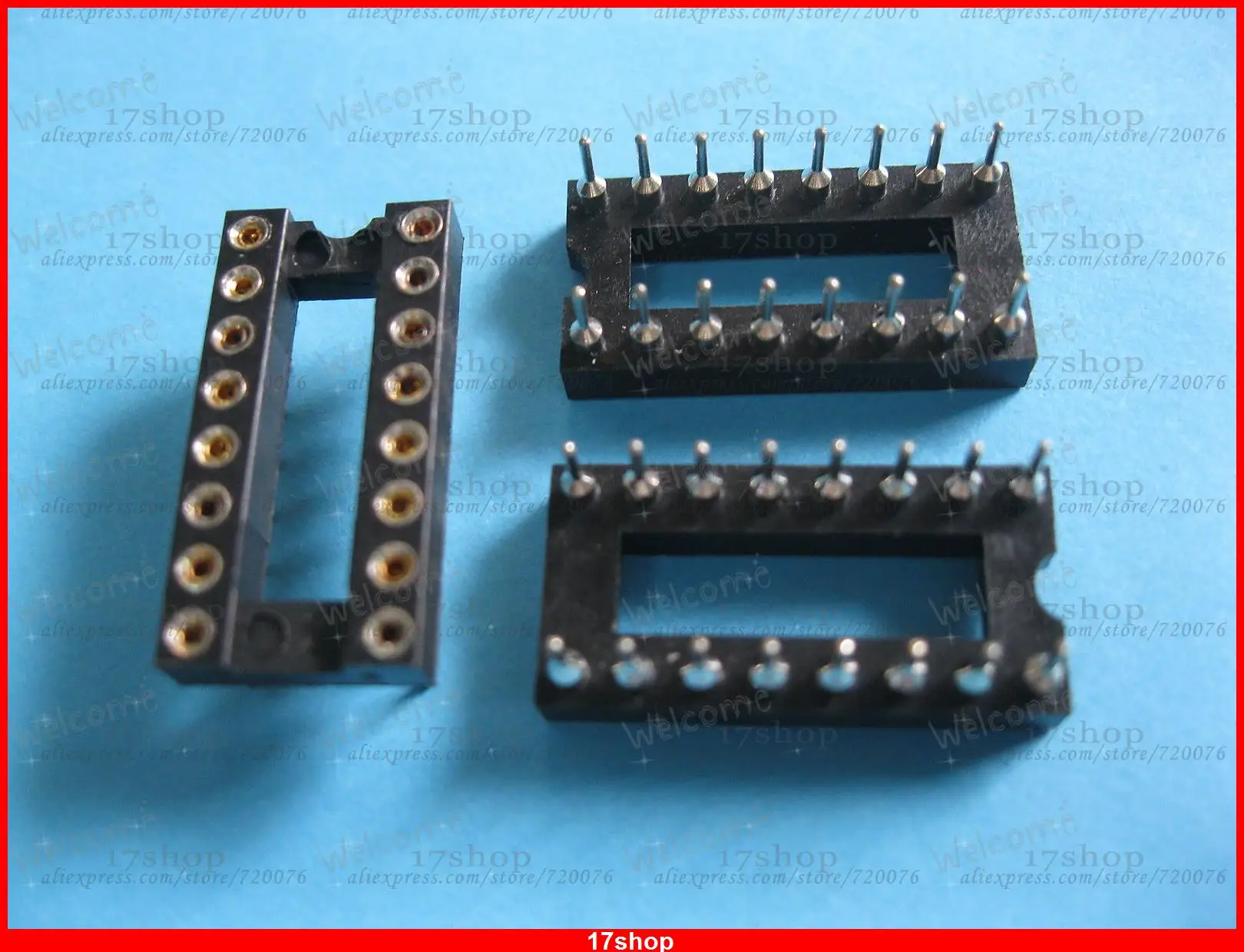 300 x IC Socket Adapter Round 16 Pin headers (IC)Sockets Pitch 2.54mm X