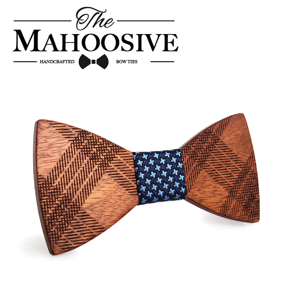 

Mahoosive Wood Bow Ties for Mens Wedding Suits Wooden Bow Tie Butterfly Shape Bowknots Gravatas Slim Cravat