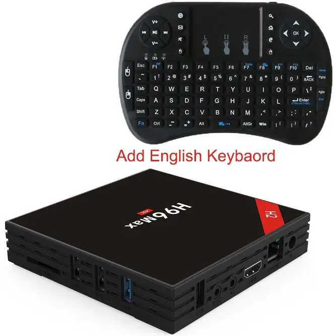 Android tv Box H96 Max 4G 32G RK3328 четырехъядерный ТВ-приставка 2,4G 5G Wifi BT4.0 USB3.0 HDR10 4K VP9 медиаплеер V Android 8,1 tv - Цвет: Add English Keyboard