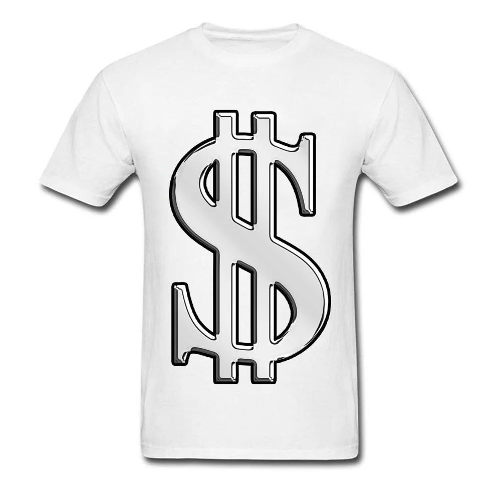 Men's Funny Fitness Tight Tops T Shirt Round Neck Summer Pure Cotton Tshirts Design Short Sleeve Cash Dollar Sign Tee Shirts Cash Dollar Sign white