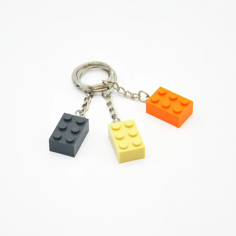 10Pcsset Colorful Block Legoingly Key Ring Chain Building Blocks Accessories Keychain Model Kits Set DIY Toys for Kids Keys (12)