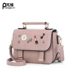 PONGWEE 2017 милые сумки для девочек маленький пляжная сумка Для женщин Слинг сумки на плечо Корейский стиль мини Crossbody сумки для Для женщин