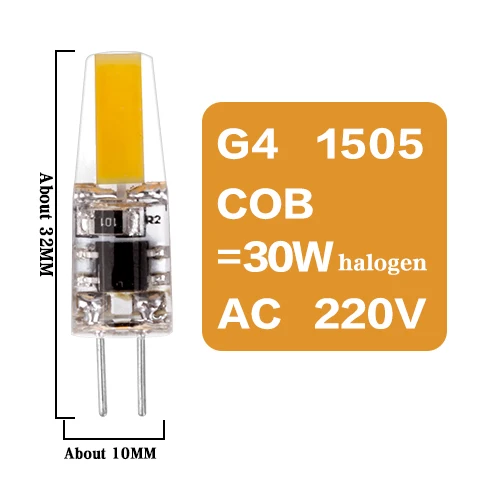 G9 G4 светодиодный кукурузная лампа люстра светильник Точечный светильник 110V 220V COB 14 светодиодный s 22 светодиодный s 30 светодиодный s SMD 2835 заменить 20 Вт, 30 Вт, 40 Вт, 50 Вт галогенная лампа светильник - Испускаемый цвет: G4 1505 3W AC 220V