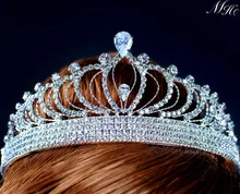 Queen Princess Tiaras Headband Clear Crystal Austrian Rhinestone Diadem Bride Crowns Wedding Pageant Prom Party Costumes