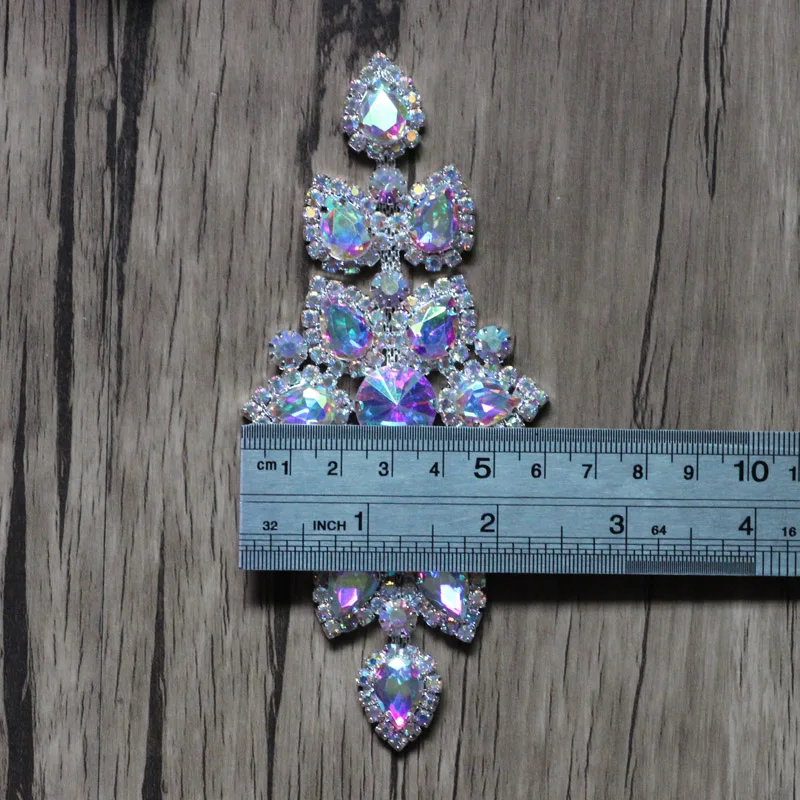 2 шт./лот 5.5 ''Кристалл Rhinestone Аппликация Свадебное Sash горный хрусталь патч свадебное платье украшения LSAP005