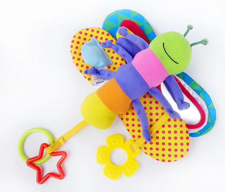 Музыкальный Детские коляски Игрушка Бабочка токарный висит детские игрушки с зуб прилипания ротанга бумаги безопасности зеркало BB вызова