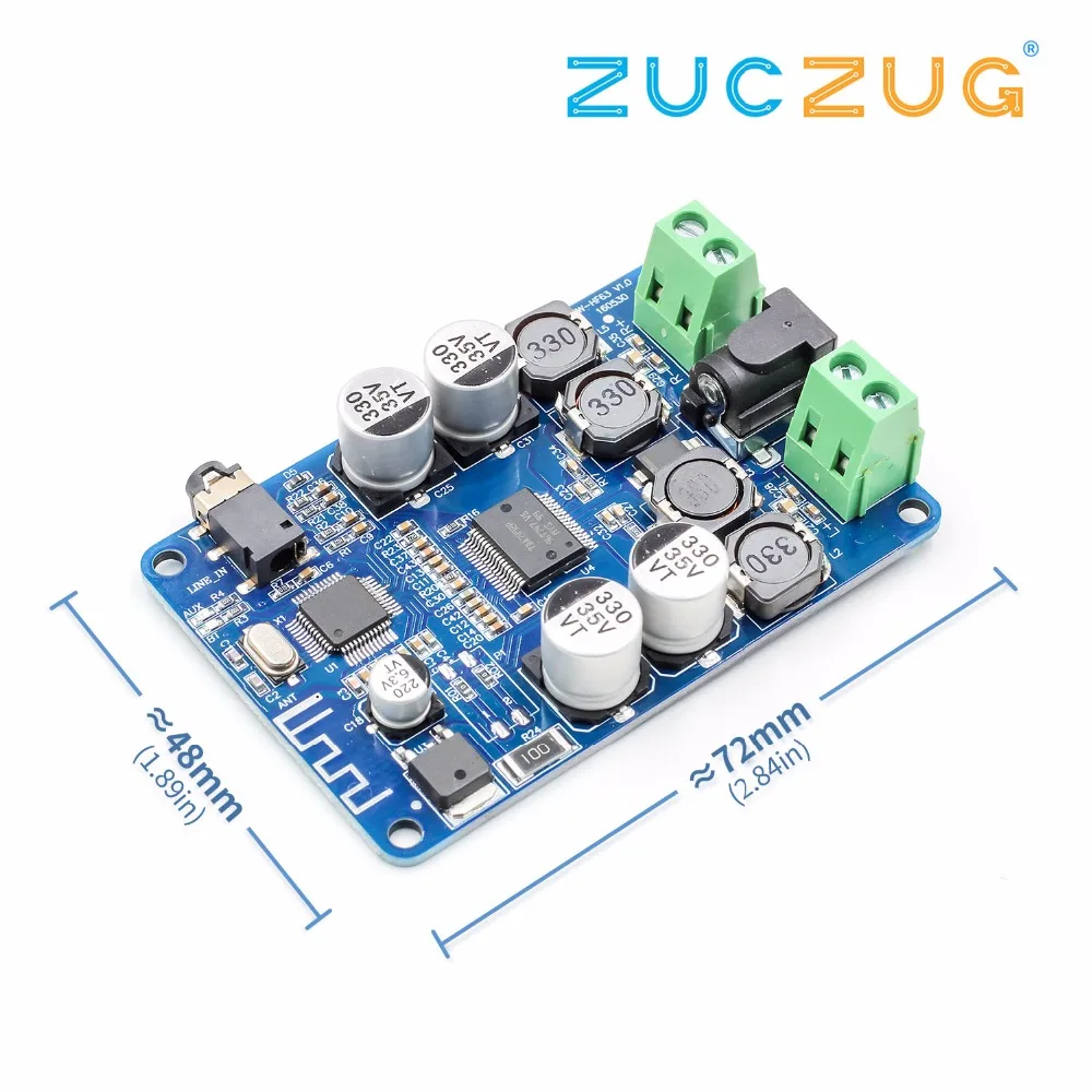 

TDA7492P Bluetooth 4.0 V4.0 V2.1 Audio Receiver Amplifier Board Module With AUX Interface 2*25W Drive Speaker AUX Interface
