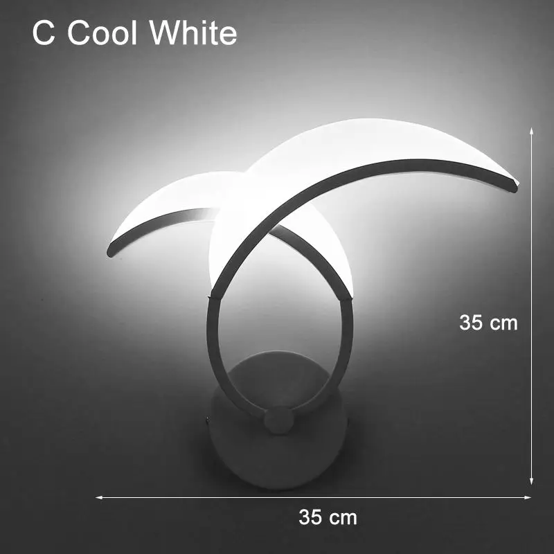 Светодиодный настенный светильник для спальни белого или черного цвета для прикроватной тумбы, светильник для ванной, светильник для кухни, столовой, коридора, бра, светильник ing - Цвет абажура: cool white