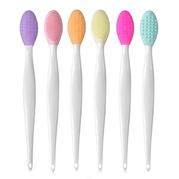 

1pc Soft Handheld Silicone Face Care Clean Brush Exfoliator Blackhead Removal Facial Cleansing Massager Brush Makeup Tools