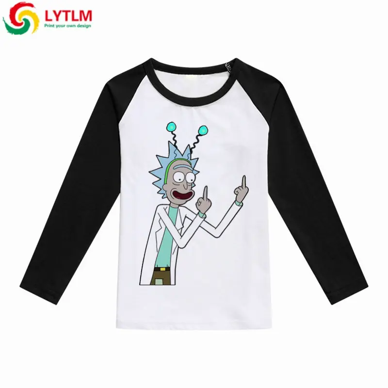LYTLM Для детей рубашка с длинными рукавами для мальчиков Рик и Морти одежда Забавные футболки Детская футболка для девочек мальчиков