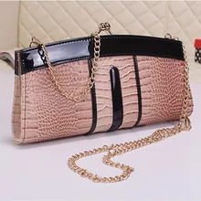 Светская натуральная кожа, женские сумки из крокодиловой кожи, на застежке, Воловья кожа, Хобо, повседневный клатч на плечо, сумка-мессенджер, женские сумки на цепочке, вечерняя сумка