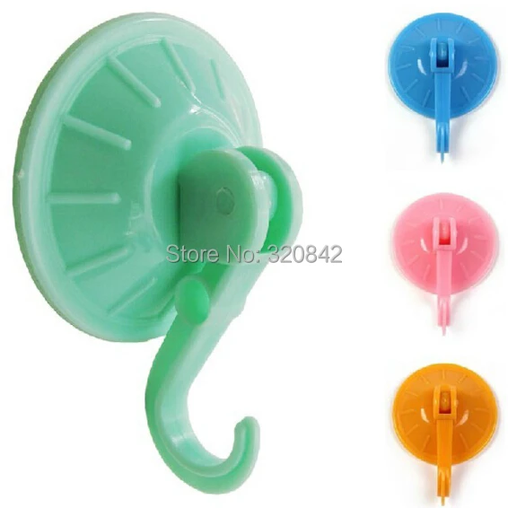 3pcs/lot Wall Hanger Plastic Eco Friendly Size 7cm Removable Candy Color Hook Sucker Wall hanger