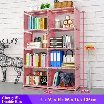 Creative Modern Nonwoven Simple Bookshelf Floor Easy Moving Diy