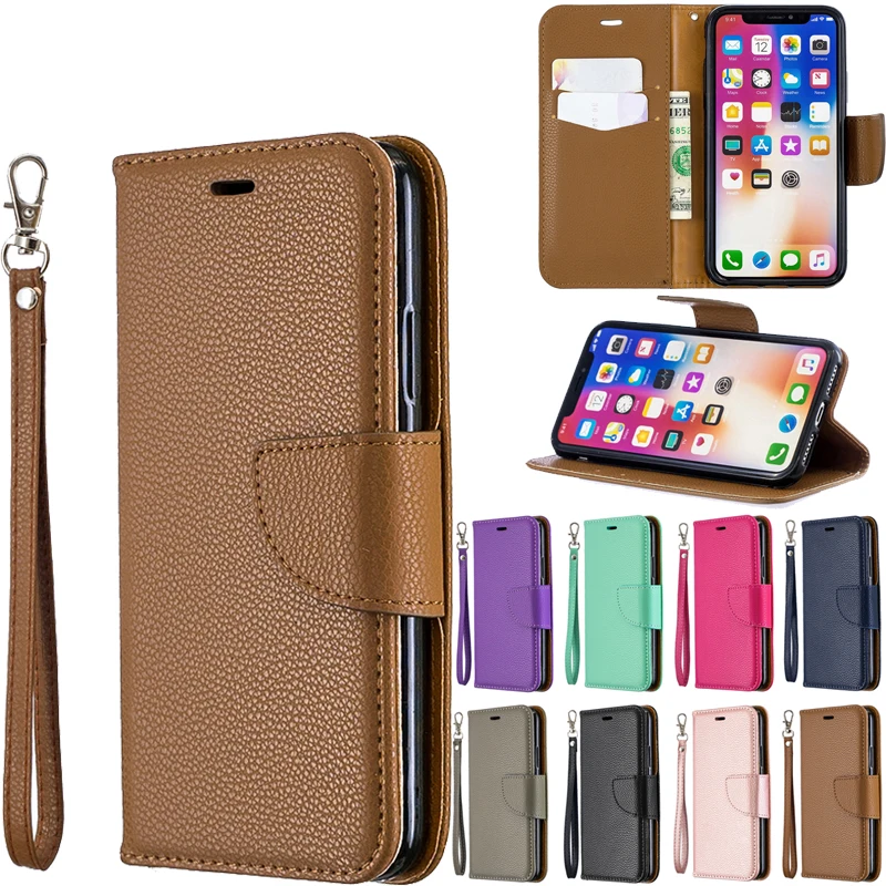 

Lychee Texture Leather Flip Wallet Case Mobile Phone Cover Skin Coque Funda for HUAWEI P Smart 2018 Plus 2019 Nova 3i Enjoy 7S