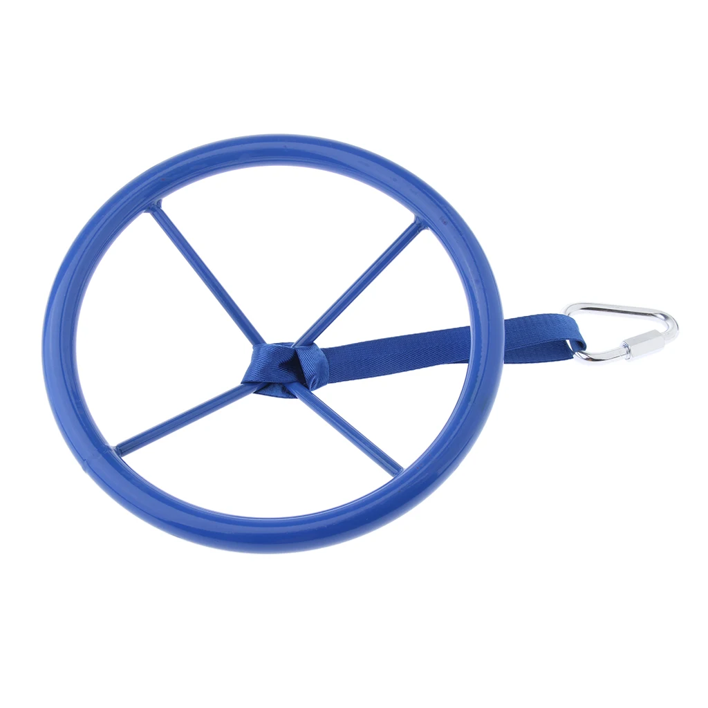 Children Outdoor Play Sport Equipment Kids Ninja Wheel with Safety Carabiner, 10.63 x 10.63 inch