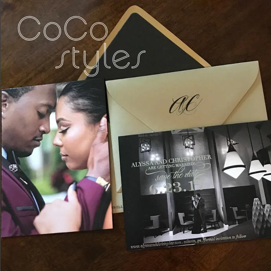  Cocostyles custom romantic colorful printing save the date invitation card with gold foiling text f - 32890041155