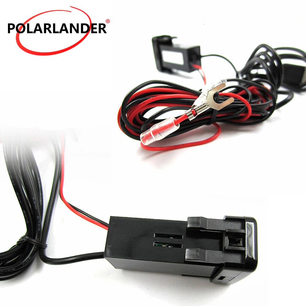 Двойное зарядное устройство USB 12V 2.1A USB Автомобильное зарядное устройство гнездо приборной панели для телефона Toyota аудио-порт зарядного устройства 5V