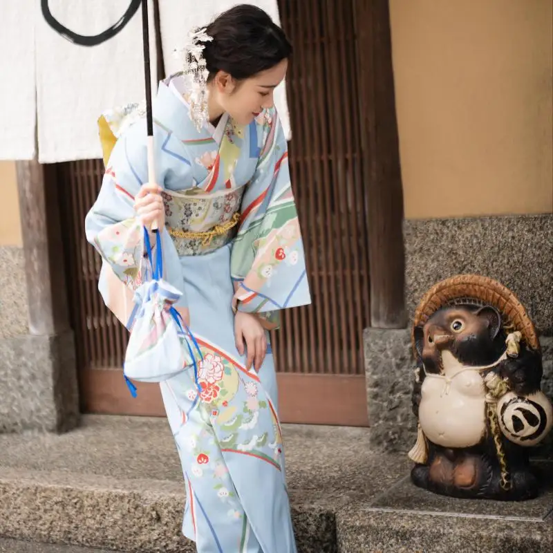 Японское традиционное кимоно с Obi элегантное женское вечернее платье пикантное юката Гейша Косплей Костюм сценическое шоу одежда