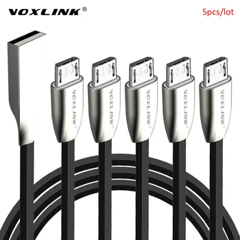 

VOXLINK Wholesale 5pcs/lot 3D Zinc Alloy Fast Charging Data Sync Micro USB Cable for Samsung HTC LG huawei Android phones