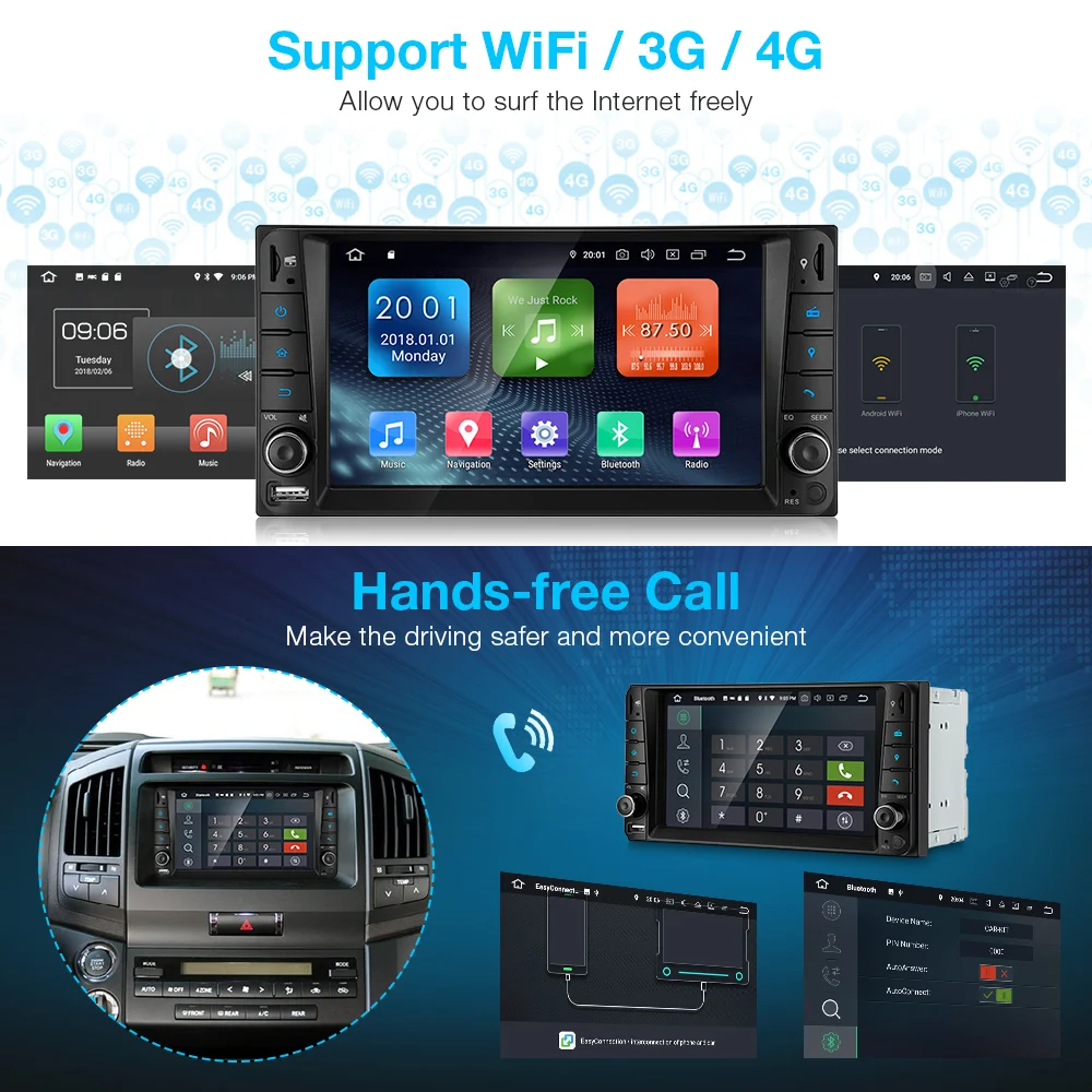 Sale Android 9.0 Car Multimedia Player for Toyota 2din GPS Car Video Player 4G WiFi Bluetooth Stereo Audio AM FM Auto Radio OBD DSP 3