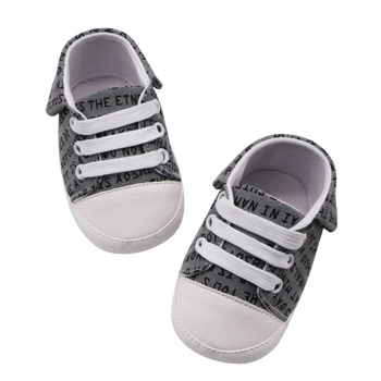 

Anti-slip Pattern Lace-Up Baby Boys Breathable Letter Print Anti-Slip Shoes Sneakers Soft Soled Walking Shoes First Walkers C