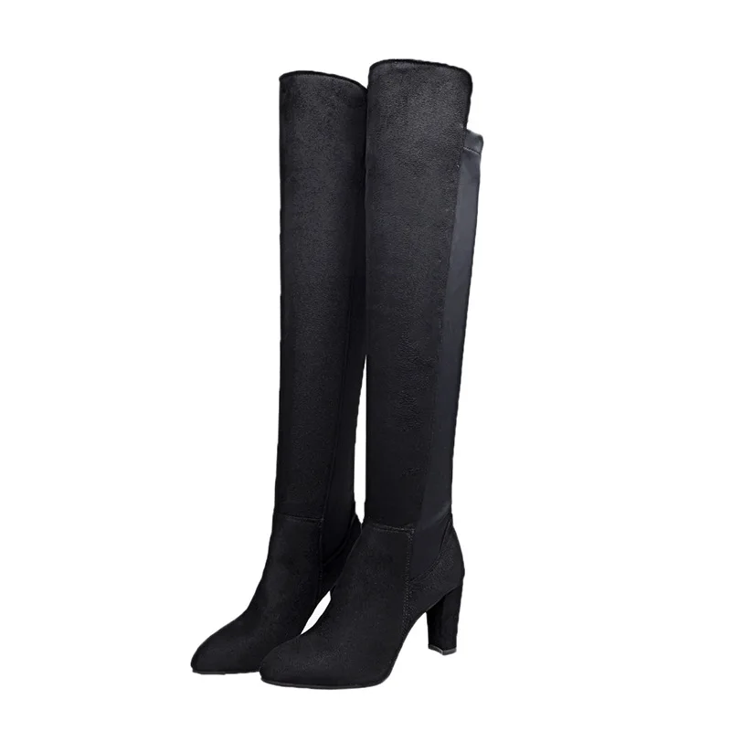 

2019 Women Boots Suede Leather Women Over The Knee Boots Casual Winter Boots Warm Size 35-43