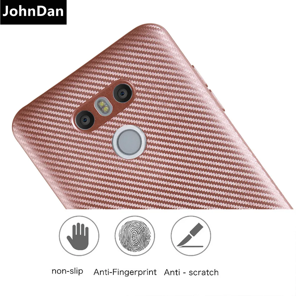 cheap Johndan For LG G6 G 6 Case Carbon Fiber Brushed Texture Ultra Thin Slim Soft Silicone TPU Case For LG G 6 Anti Shock Back Cover