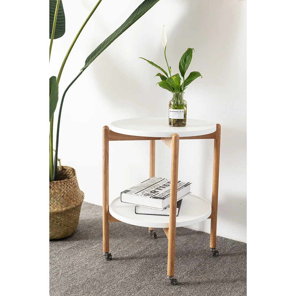 Kinmade الأحمر البلوط نهاية القابلة للإزالة الجدول 2 طبقات عربة تناول الطعام جولة طاولة القهوة غرفة المعيشة متعددة وظيفة عجلة تخزين Kinmade الأحمر البلوط نهاية القابلة للإزالة الجدول 2 طبقات عربة تناول الطعام جولة طاولة القهوة غرفة المعيشة متعددة وظيفة عجلة تخزين