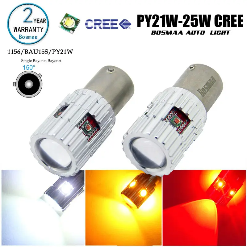 

2xBosmaa LED BAU15S PY21W 1156PY with chips LED Free shipment Front Turn Signal Car Light Bulbs